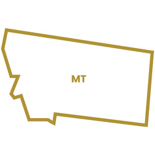 Outline of the state of Montana with 'MT' abbreviation
